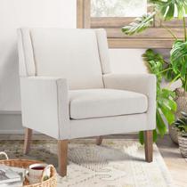 Poltrona COLAMY Modern Wingback em tecido bege estofado