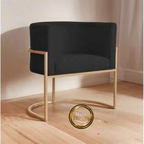 Poltrona com Assento Tecido Veludo Betina