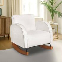 Poltrona com Base Balanço em Tecido Bouclé Cindy Lucadi Revestimento:Off White Poltrona com Base Balanço em Tecido Bouclé Cindy Lucadi Revestimento:Off White