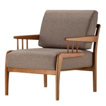 Poltrona com braço Pinau Ozki 70 cm (Largura) Madeira Eucalipto Cedro Tecido Verde C Poltrona com braço Pinau Ozki 70 cm (Largura) Madeira Eucalipto Cedro Tecido Verde C