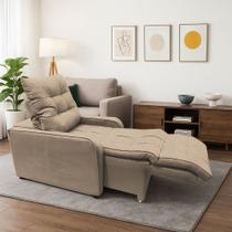 Poltrona Com Encosto Reclinavel 4 Estagios e Assento Retratil com Apoio Pros Pes Regulavel Azera Luxo
