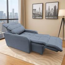 Poltrona Com Encosto Reclinavel 4 Estagios e Assento Retratil com Apoio Pros Pes Regulavel Azera Luxo