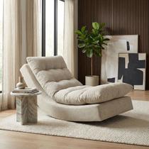 Poltrona Com Leve Balanço Para Sala Quarto Área de Leitura Conforto Relaxante Balance Tecido Bouclé Premium De Luxo