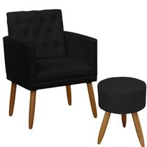 Poltrona com Puff Cadeira Estofada Capitone Resistente Escritório Recepção Sala de Estar Manicure Sala de espera Poltrona com Puff Cadeira Estofada Capitone Resistente Escritório Recepção Sala de Estar Manicure Sala de espera