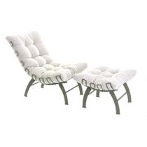 Poltrona com Puff Sala de Estar Costela