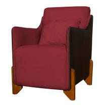 Poltrona Composê Heloisa Couro Marrom Veludo Vermelho Poltrona Composê Heloisa Couro Marrom Veludo Vermelho