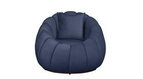 Poltrona Concha + Almofada Veludo Azul Marinho