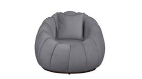 Poltrona Concha + Almofada Veludo Cinza
