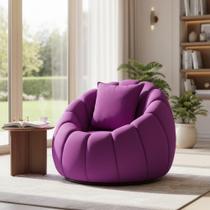 Poltrona Concha + Almofada Veludo Roxo Poltrona Concha + Almofada Veludo Roxo