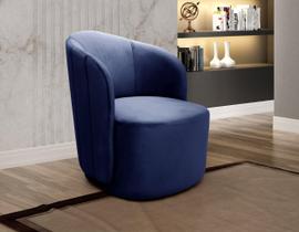 Poltrona Concha Stela Decoração Moderna Azul Marinho