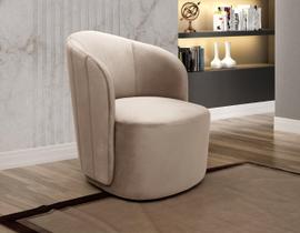 Poltrona Concha Stela Decoração Moderna Cinza Capuccino