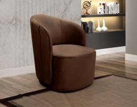 Poltrona Concha Stela Decoração Moderna Marrom
