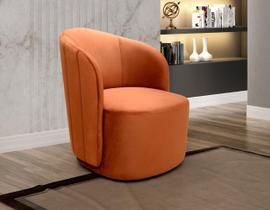 Poltrona Concha Stela Decoração Moderna Sala, Recepção, Escritório Laranja Terracota