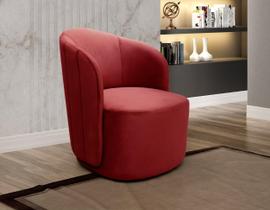 Poltrona Concha Stela Decoração Moderna Vermelho Bordô