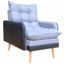 Poltrona Conflex Inglaterra reclinável em 3 posições em tecido linho grafite corano Preto