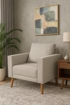 Poltrona Confortável Beny Plus em Linho para Decoração Escolha sua Cor Ideal Poltrona Confortável Beny Plus em Linho para Decoração Escolha sua Cor Ideal