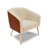 Poltrona Corano Nozes Com Linho Areia Pés Palito