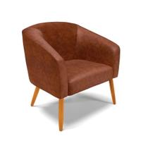 Poltrona Corano Nozes Pés Palito Castanho