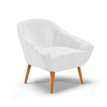 Poltrona Corano Pés Palito Castanho Branco