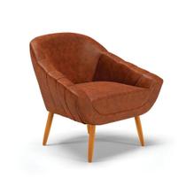 Poltrona Corano Pés Palito Castanho Nozes