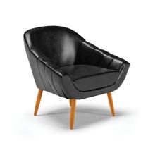 Poltrona Corano Pés Palito Castanho Preto