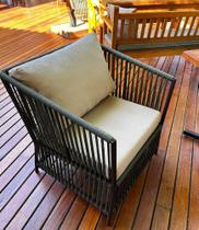 Poltrona Corda Náutica e Alumínio para Varanda Sala Jardim