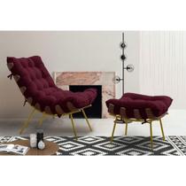 Poltrona Costela Adão - Base Dourado - Veludo / 81cm X 63cm Poltrona Costela Adão - Base Dourado - Veludo / 81cm X 63cm