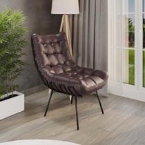 Poltrona Costela Adão Decoração Sala De Estar Estofada material sintético Confortável Decorativa