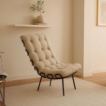 Poltrona Costela Adão Decoração Sala De Estar Estofada Veludo Confortável Decorativa