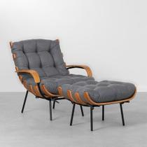 Poltrona Costela com Braço e Puff - Zimbro