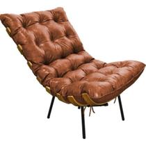 Poltrona Costela Corano Nozes Base Metal Nozes