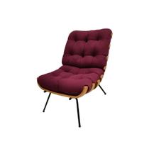 Poltrona Costela Decorativa Luxo Suede Marsala Poltrona Costela Decorativa Luxo Suede Marsala