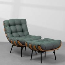 Poltrona Costela Modelo Premium Deluxe Puff Decorativo Master Tec Veludo