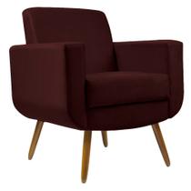 Poltrona Cristal Decorativa Suede Bordo - Navega Móveis