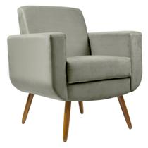 Poltrona Cristal Decorativa Suede Creme - Navega Móveis