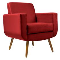 Poltrona Cristal Decorativa Suede Vermelho - Navega Móveis