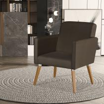 Poltrona Cristal Suede Escritórios E Recepção Pés Em Madeira