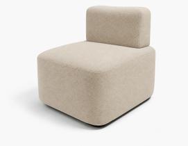Poltrona Cubo Moderna Compacta para Sala Luxo Bouclé Cor:Bouclé Bege