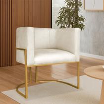 Poltrona Dália Luxo Moderna Estofada Design Sofisticado com Base de Ferro Dourado Corano