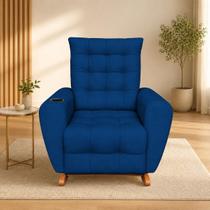 Poltrona de Amamentação Alana com Balanço e Puff Suede Premium Confortável Luxo Quarto de Bebê