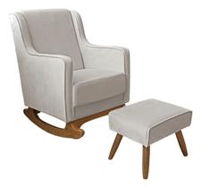 Poltrona De Amamentação Aquila Balanço C/ Pufe Bege Poltrona De Amamentação Aquila Balanço C/ Pufe Bege