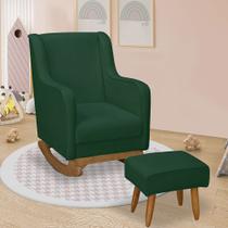 Poltrona de Amamentação Aquila Balanço com Puff Bouclê verde Poltrona de Amamentação Aquila Balanço com Puff Bouclê verde