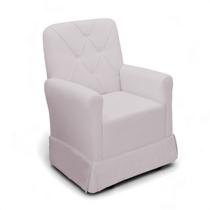 Poltrona de Amamentação Balanço com Puff Serena Veludo Rose - Loja Sheep