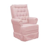 Poltrona de Amamentação Balanço Ellen com Puff Linho Rose - LG Decor Baby