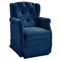 Poltrona De Amamentação Balanço Ternura Tecido Veludo Azul Poltrona De Amamentação Balanço Ternura Tecido Veludo Azul