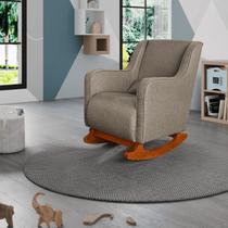 Poltrona De Amamentação C / Balanço Cadeira Descanso Aquila Linho