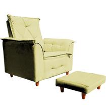 Poltrona De Amamentação Celine Com Puff Suede Amarelo