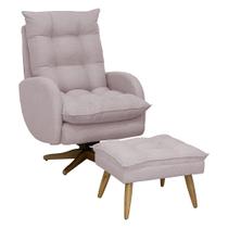 Poltrona De Amamentação Clarice Giro Balanço Decorativa Cor:PB 606 BOUCLE ROSE