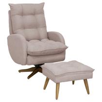 Poltrona De Amamentação Clarice Giro Balanço Decorativa Cor:TB 196 LINHO ROSE