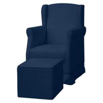 Poltrona De Amamentação Com Balanço e Puff Doçura Bouclê